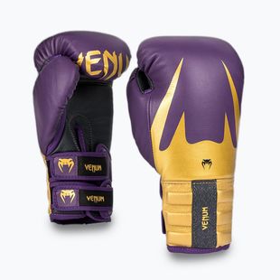 Venum Reverso Boxing Gloves dark purple/gold