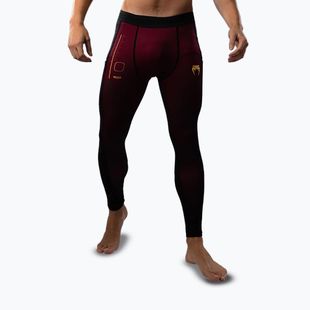 Men's training leggings Venum Tactical XT Spats black/burgundy/gold