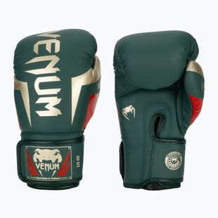 Venum Elite green boxing gloves