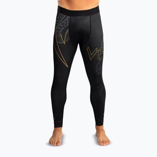 Men's training leggings Venum Serpenti Spats black/silver/gold