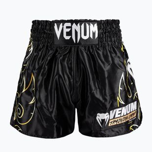 Men's training shorts Venum VTC Flames Muay Thai black/gold