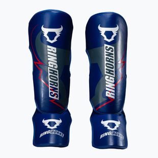 Shin and foot guards Venum Ringhorns Charger Shin navy blue/red