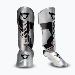 Shin and foot guards Venum Ringhorns Charger Shin silver/black