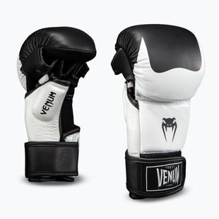MMA gloves Venum Attack 2.0 Sparring Leather black/white