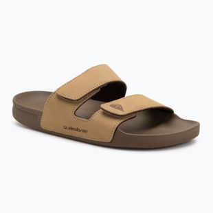 Quiksilver men's Rivi Leather Double Adjust flip-flops tan 1