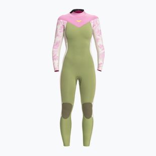 ROXY women's 4/3 mm Rise BZ palmed out light gray swimming wetsuit