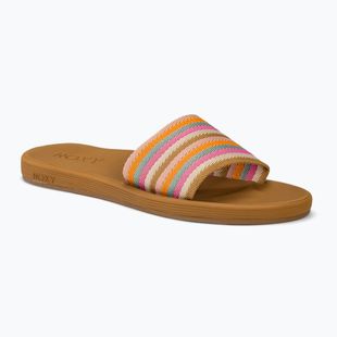 ROXY Beachie Breeze women's slides tan/crazy pink