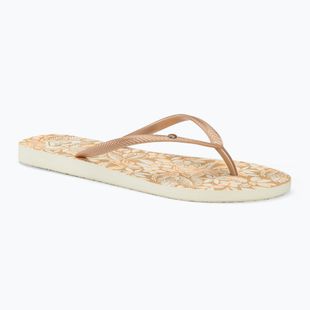 Women's ROXY Bermuda Print flip flops peach cream