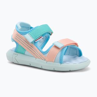 Kickers Kickjune blue/coral pink/green children's sandals