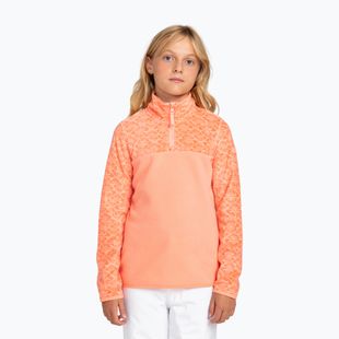 ROXY Whitecamp Children's Half Zip Girl sweatshirt peach pink roxygram tonal