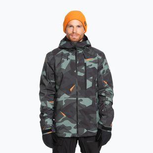 Men's snowboard jacket Quiksilver Mission Printed puzzle camo sea spray