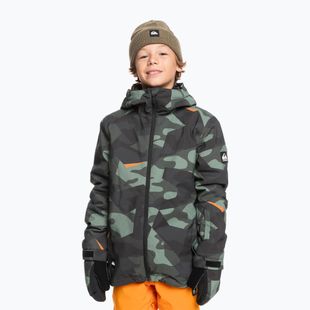 Children's snowboard jacket Quiksilver Mission Printed puzzle camo sea spray