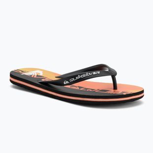 Quiksilver Molokai men's flip flops Art 25 fiery coral wordblock