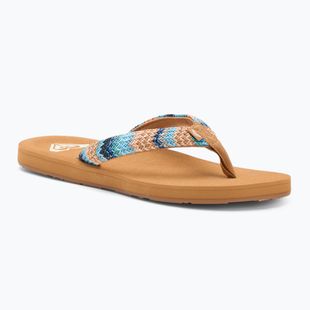 Women's ROXY Porto Raffia II blue depths flip flops