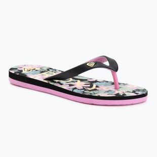 ROXY Tahiti VII children's flip flops black/pink stencil