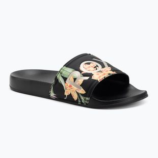 Women's ROXY Slippy II flip-flops black/green print