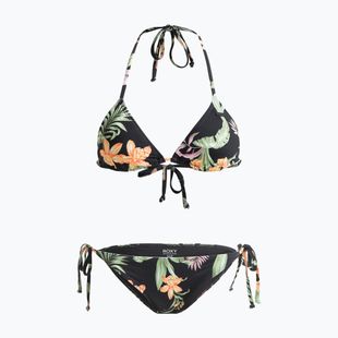 Women's two-piece swimsuit ROXY Printed Beach Classics Tiki Tri anthracite island escape