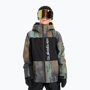 Children's snowboard jacket Quiksilver Side Hit Block bloomfade dark ivy