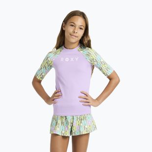 Children's swimming T-shirt ROXY Active RG Lycra XMGB oil green letter up