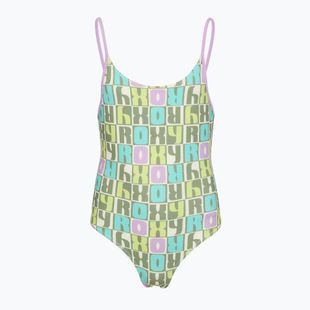 Children's one-piece swimsuit ROXY Letter Up oil green letter up