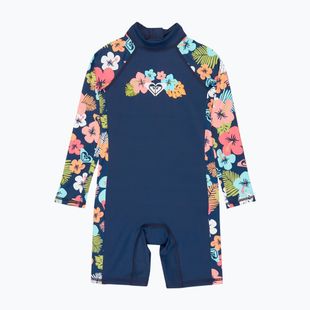 Children's overall UPF 50+ ROXY Morning Flower Springsuit mood indigo morning flowers
