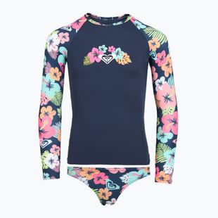 Longsleeve + bikini bottoms ROXY Morning Flower Lycra Set mood indigo morning flowers