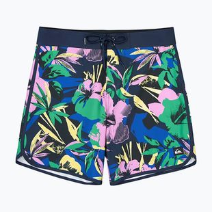 Men's swim shorts Quiksilver Surfsilk Scallop 18" dark navy interact floral