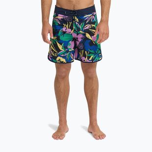 Men's swim shorts Quiksilver Surfsilk Scallop 18" dark navy interact floral