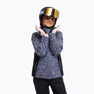 Children's snowboard jacket ROXY Snowflare true black wildin out rg