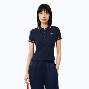 Women's polo shirt Lacoste Polo DF9599 navy blue/rill/grenadine