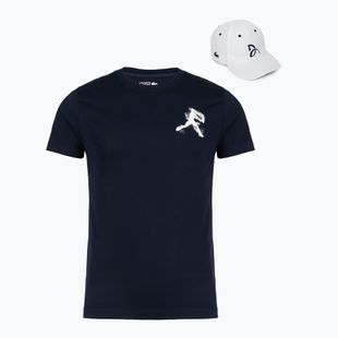 Men's T-shirt + cap Lacoste TH1044 navy blue/white