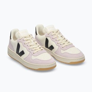 Women's shoes VEJA V-10 Prime Leather pure/black/parme