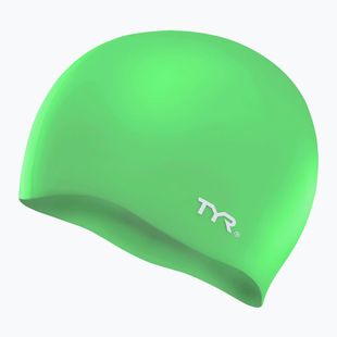 Children's swim cap TYR Wrinkle-Free Silicone apple green