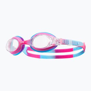 TYR Swimple Tie Dye Non-Mirrored clear/pink/blue children's swimming goggles
