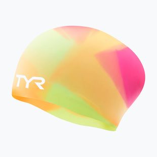 Swim cap TYR Tiedye Long Hair Multicolor Jr yellow/pink/orange