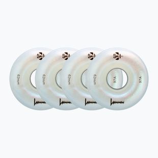 Roller skate wheels FR Skates Luminous Led Quad Wheel 62mm/97A X4 white pearl