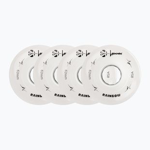 Roller skate wheels FR Skates Luminous Led Quad Wheel 62mm/85A Sixies 6LED X4 rainbow/white