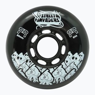 Roller skate wheels FR Skates Street Invaders Wheels 80mm/84A X4 black/black