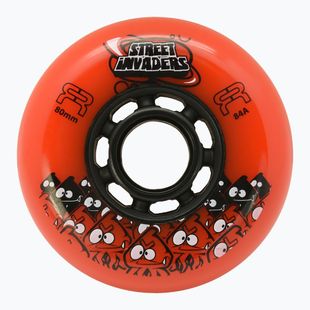 Roller skate wheels FR Skates Street Invaders Wheels 80mm/84A X4 orange/black