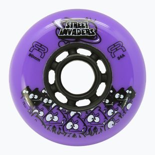 Roller skate wheels FR Skates Street Invaders Wheels 80mm/84A X4 purple/black