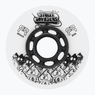 Roller skate wheels FR Skates Street Invaders Wheels 80mm/84A X4 white/black
