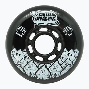 Roller skate wheels FR Skates Street Invaders Wheels 84mm/84A X4 black/black
