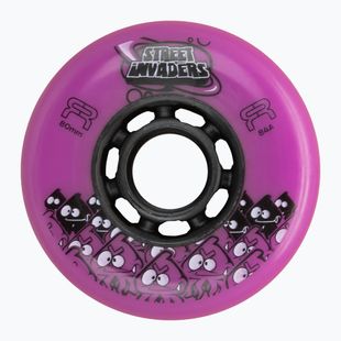 Roller skate wheels FR Skates Street Invaders Wheels 80mm/84A X4 pink/black