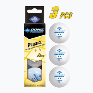 Donic-Schildkröt 2-Stars Prestige Poly 40+ table tennis balls 3pcs white.