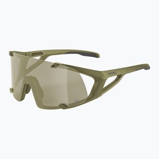 Alpina Hawkeye Q-Lite olive matt/silver mirror sunglasses