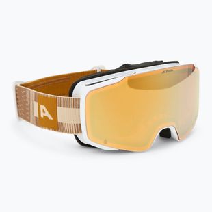 Alpina Taos Q-Lite white/ earth matt/ gold ski goggles
