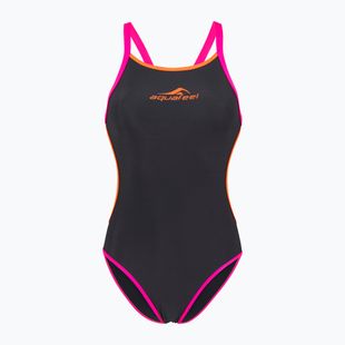 Women's one-piece swimsuit aquaFeel Training V-Back gray / smoke
