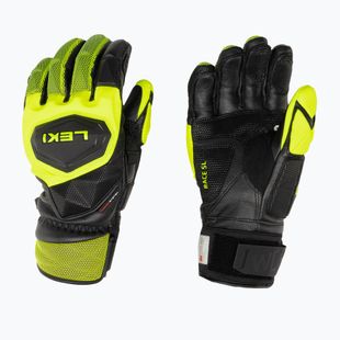 Men's Ski Gloves LEKI WCR Venom SL 3D black ice/lemon