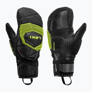 Men's ski gloves LEKI WCR Coach 3D Mitt black/ice lemon