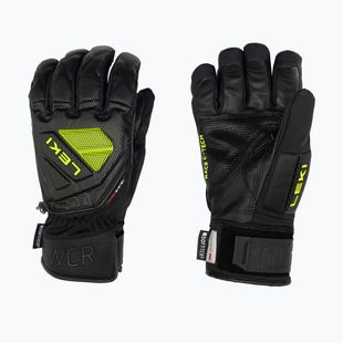 Men's Ski Gloves LEKI WCR C-Tech 3D black ice/lemon